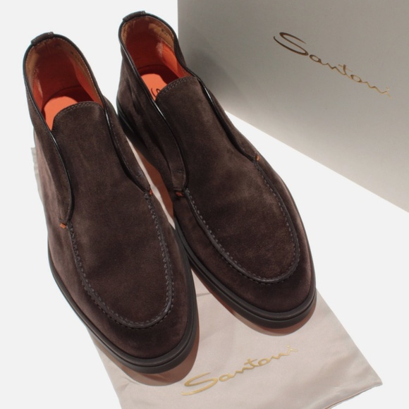 55% OFF SALE  NIB Santoni Men’s Dragon Desert Boot – Dark Brown Suede Bootie 9.5 main image 12